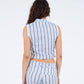 Top smanicato a righe con fiocchi Area