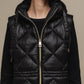 Gilet imbottito lungo con cappuccio da donna