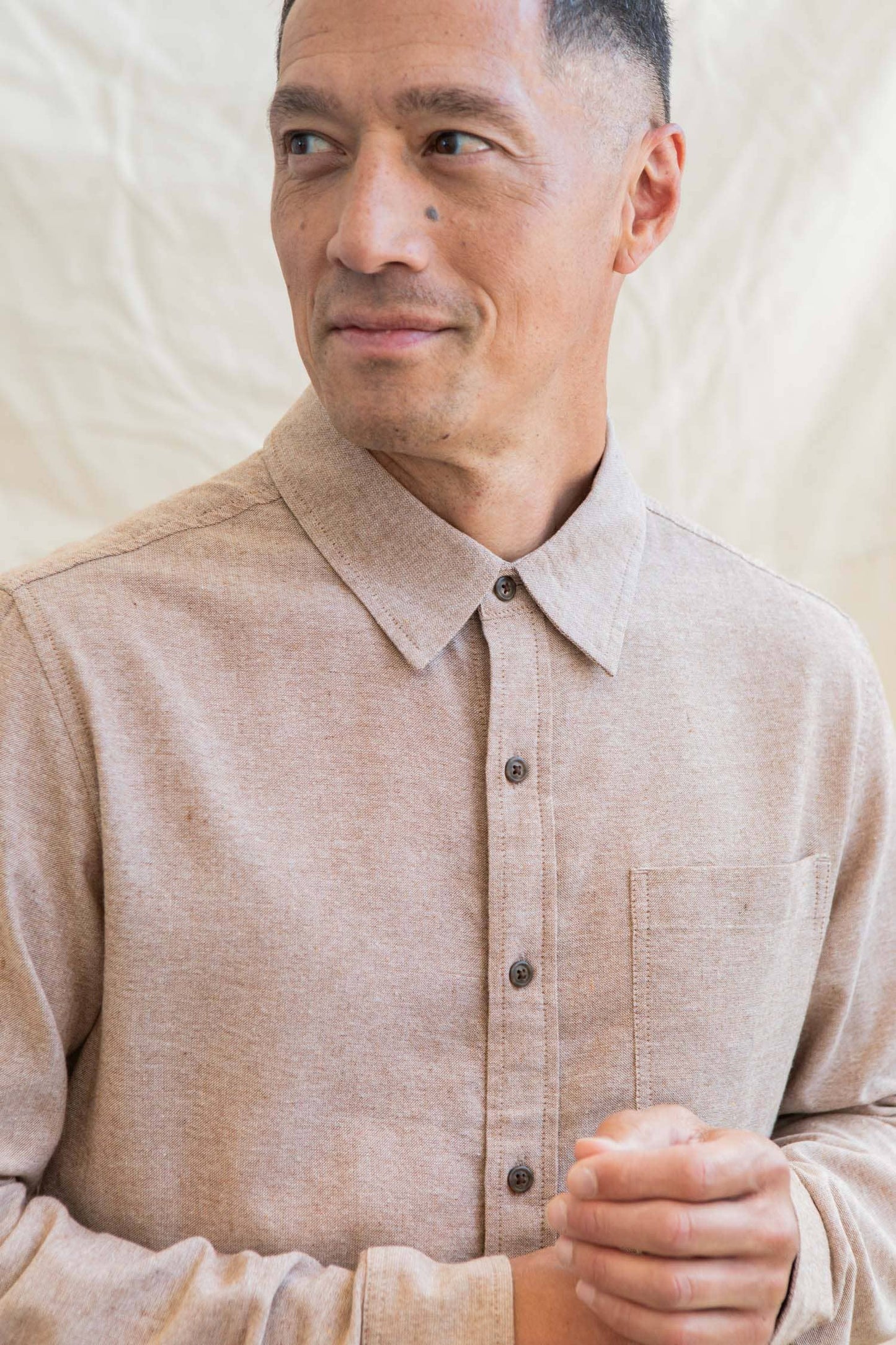 Camicia Larson in chambray ruggine