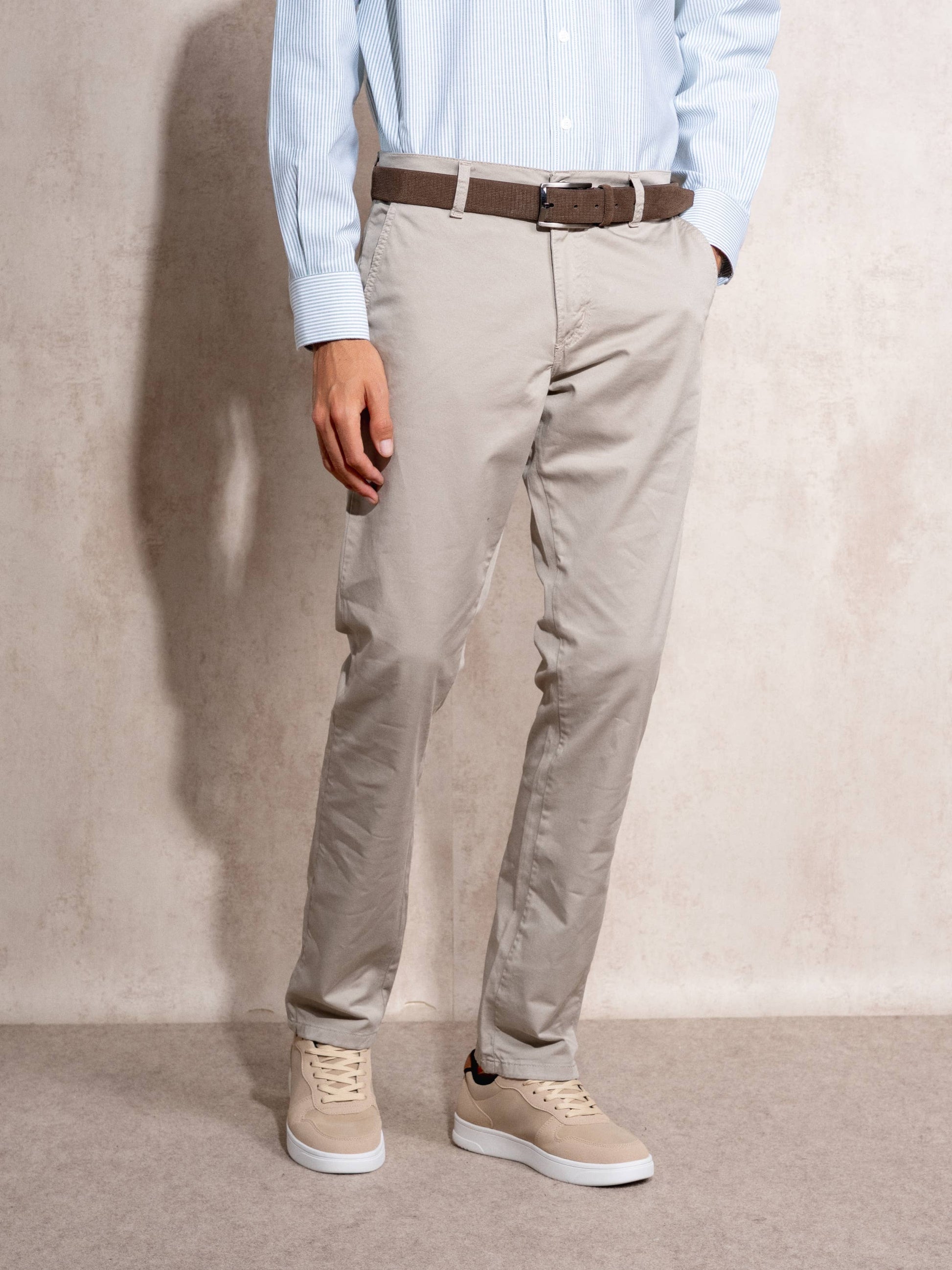 Pantaloni chino skinny in cotone stretch da uomo