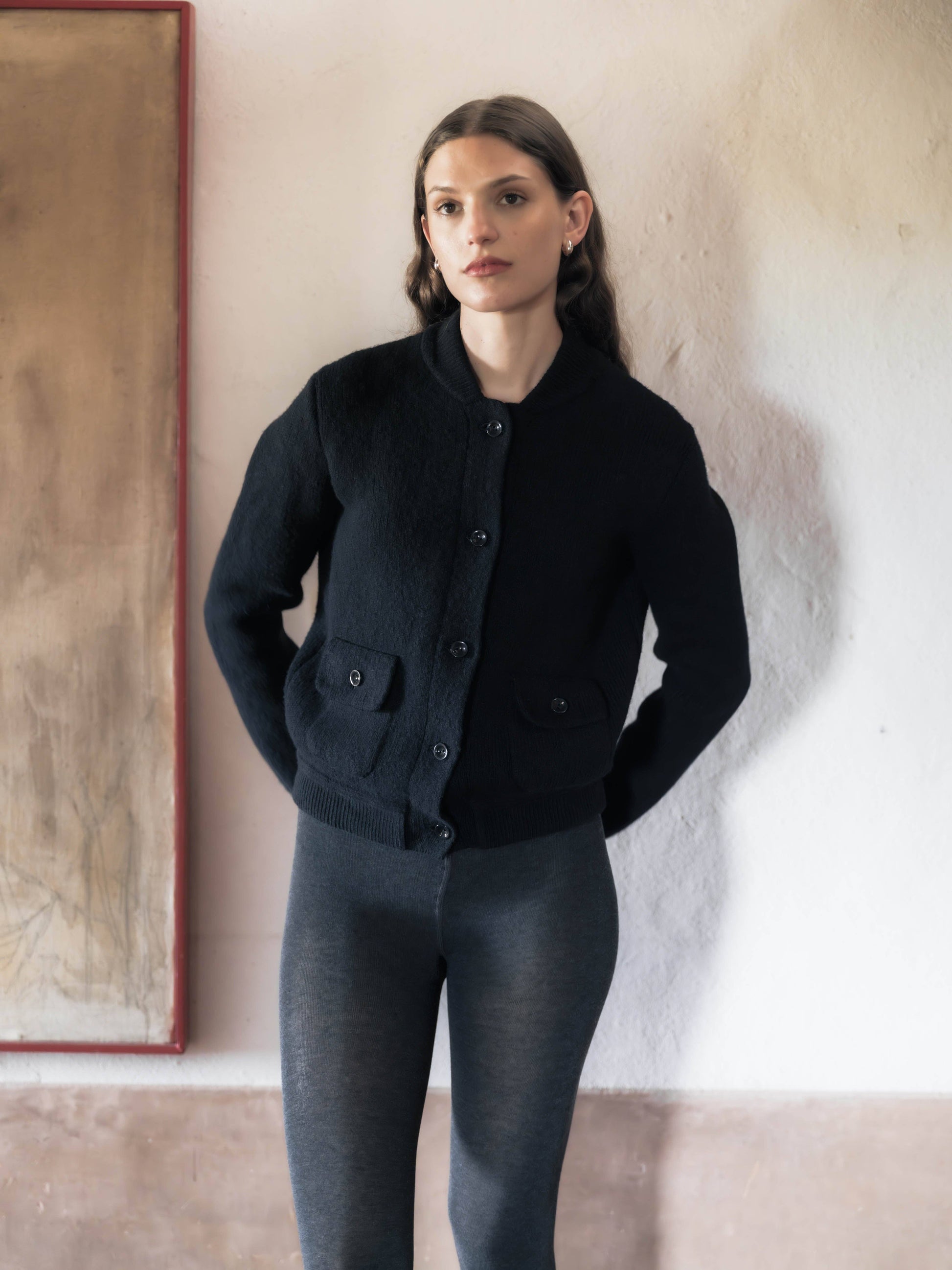 Giacca bomber in misto cashmere