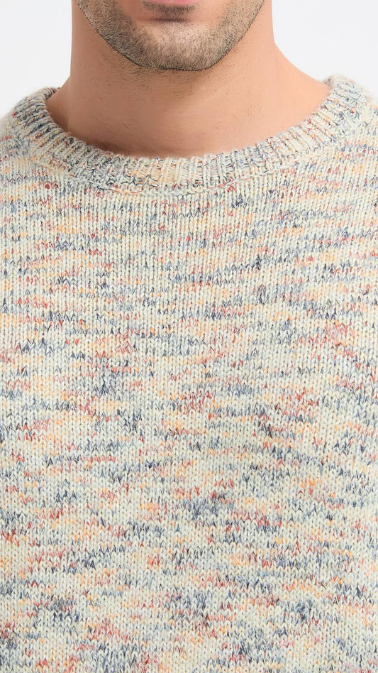 Maglione girocollo spesso Vulcano beige
