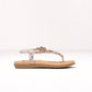 Sandali flat animalier con applicazioni metalliche