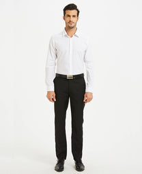 Camicia bianca slim fit con collo francese