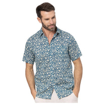 Camicia estiva boho in voile di cotone a maniche corte