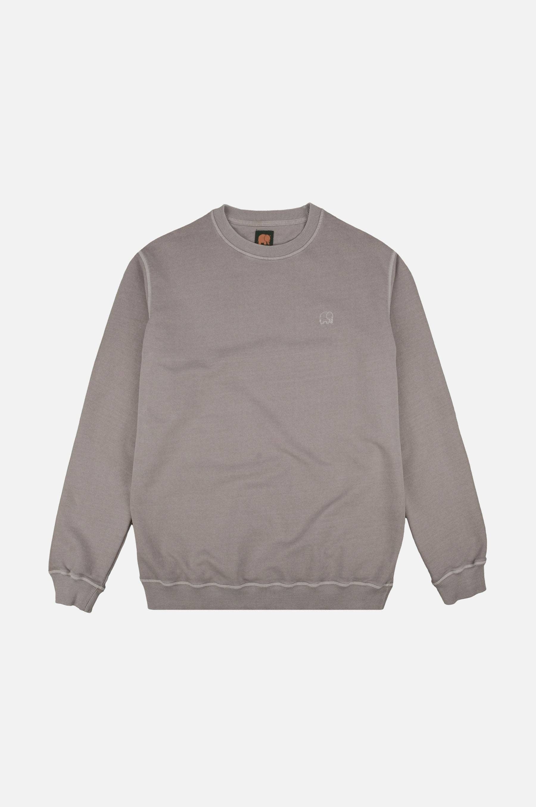 Maglione pesante in cotone biologico tinto a pigmento grigio