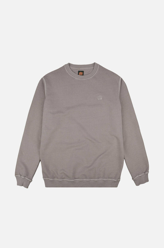 Maglione pesante in cotone biologico tinto a pigmento grigio