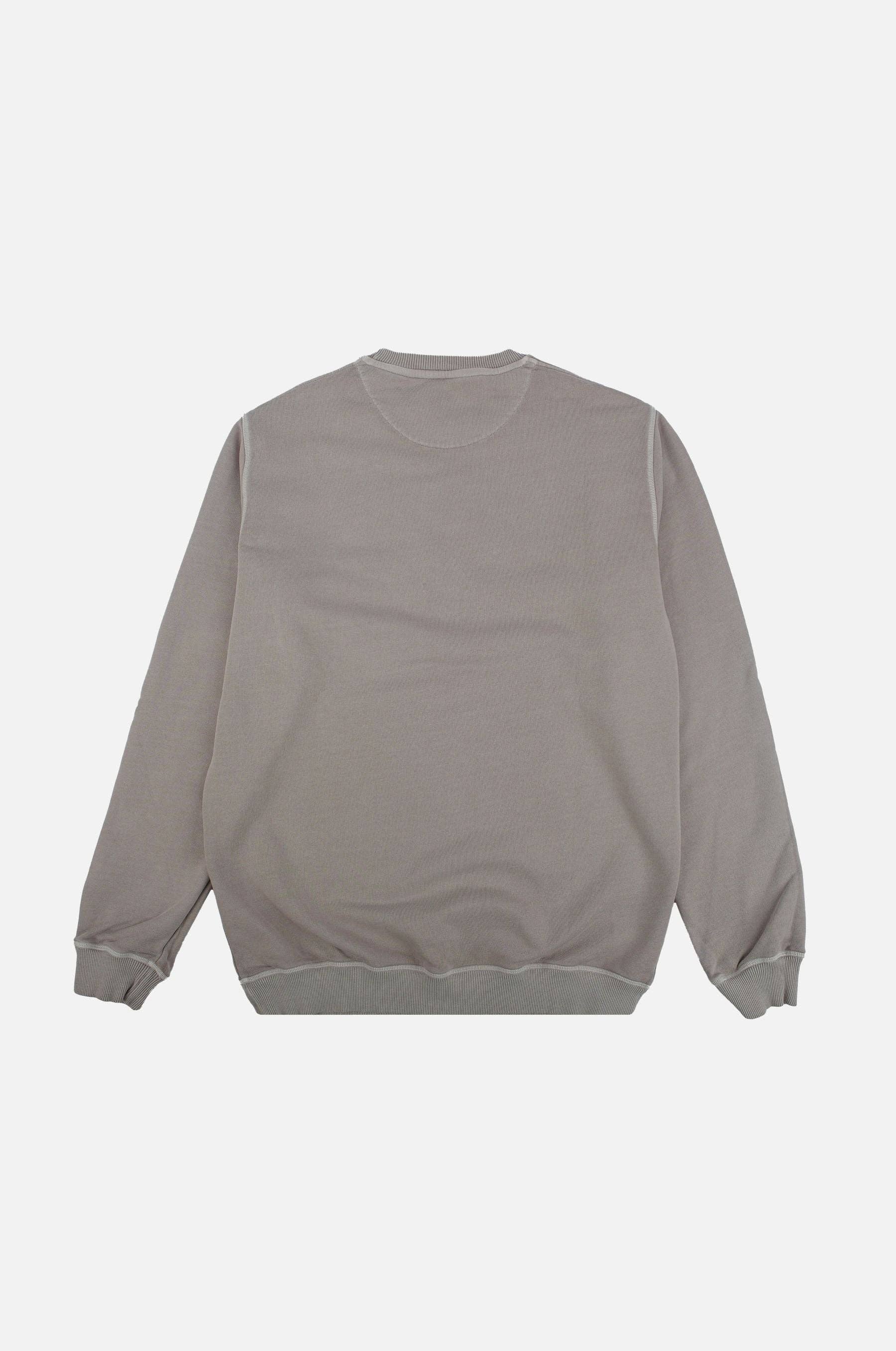 Maglione pesante in cotone biologico tinto a pigmento grigio