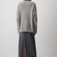 Maglione girocollo in maglia a trecce grigio