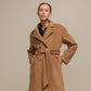 Cappotto doppiopetto con cintura da donna