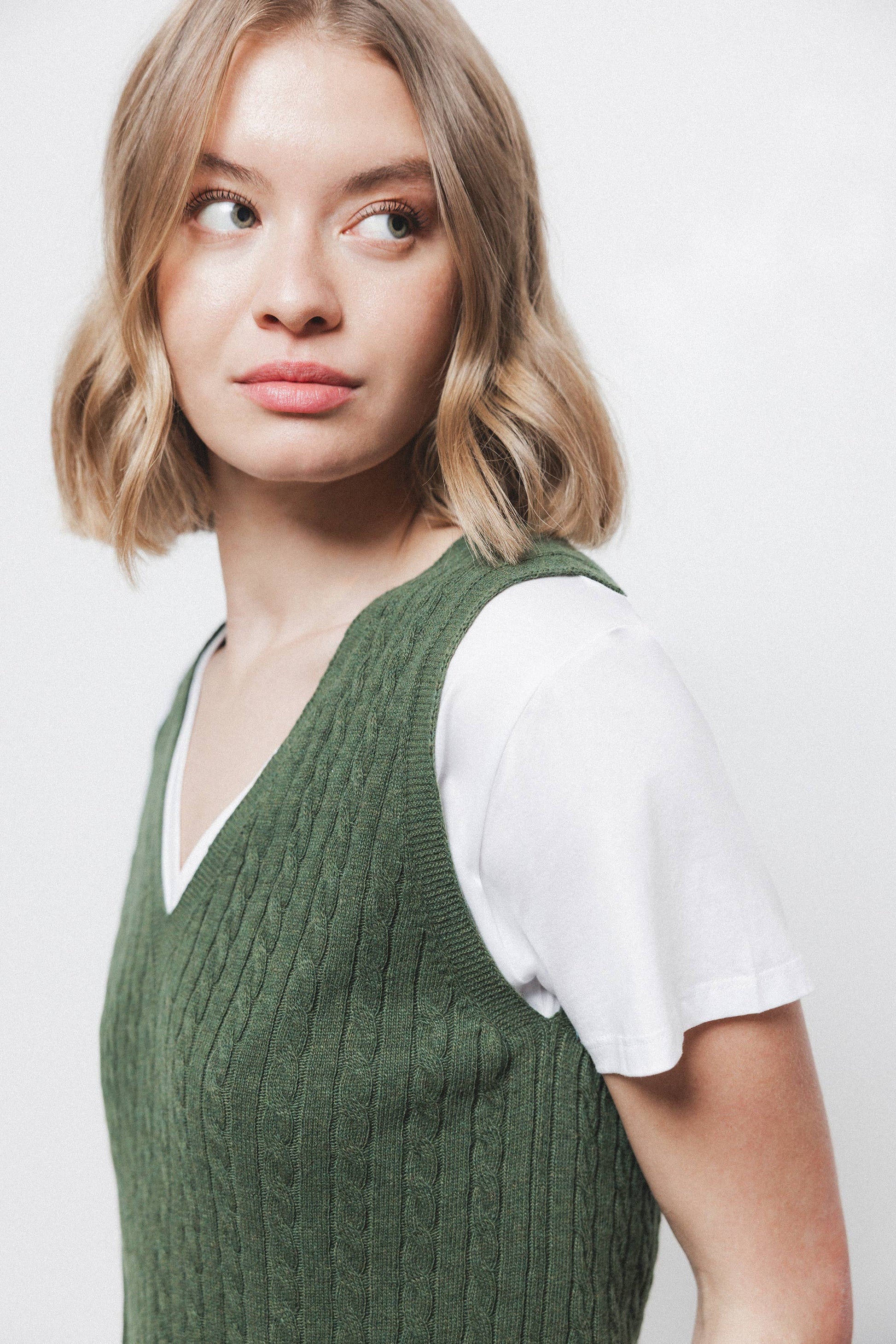 Gilet in maglia strutturata con scollo a V