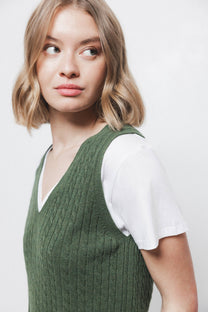 Gilet in maglia strutturata con scollo a V