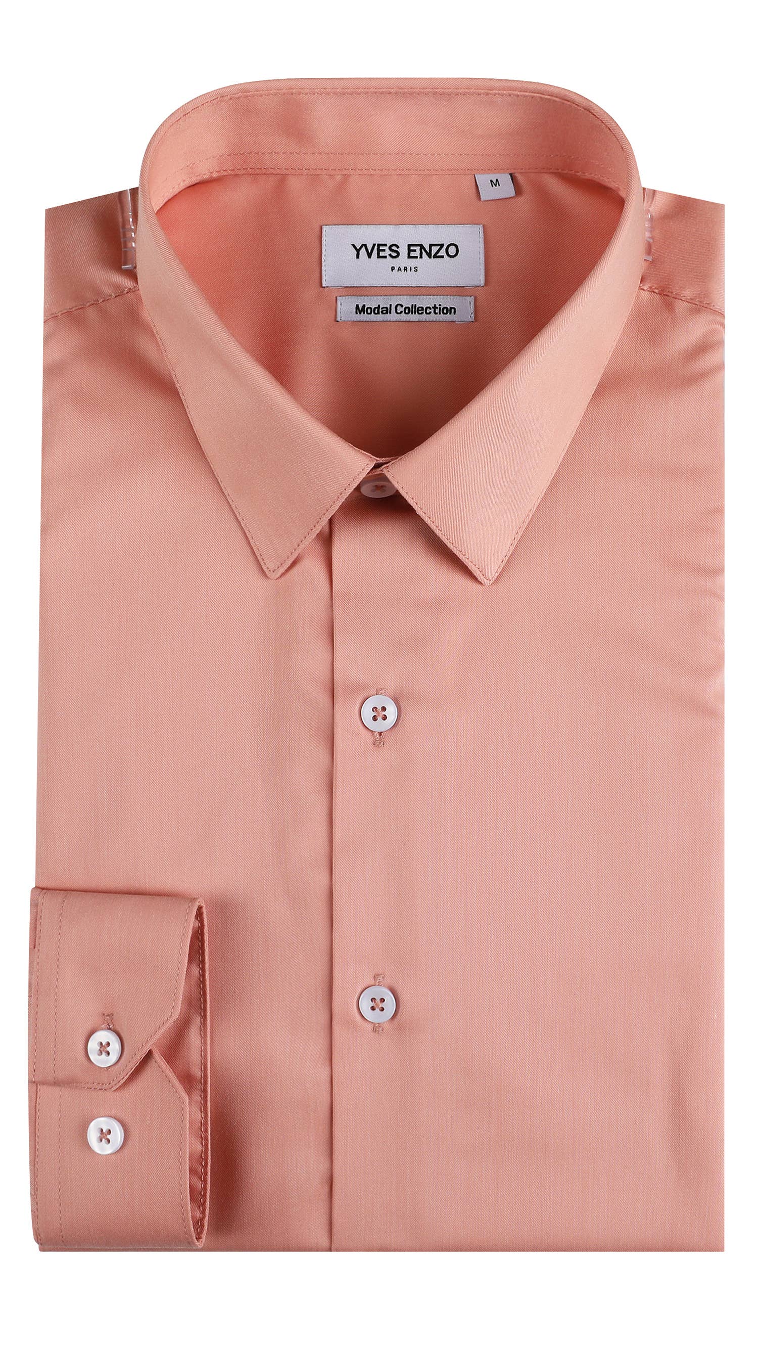 Camicia slim fit in modal color nude