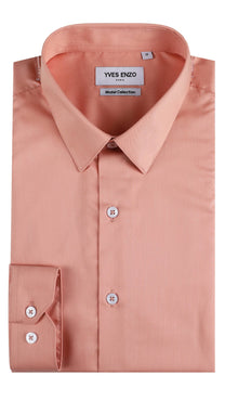 Camicia slim fit in modal color nude