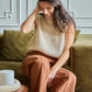 Maglione smanicato in maglia a collo alto da donna