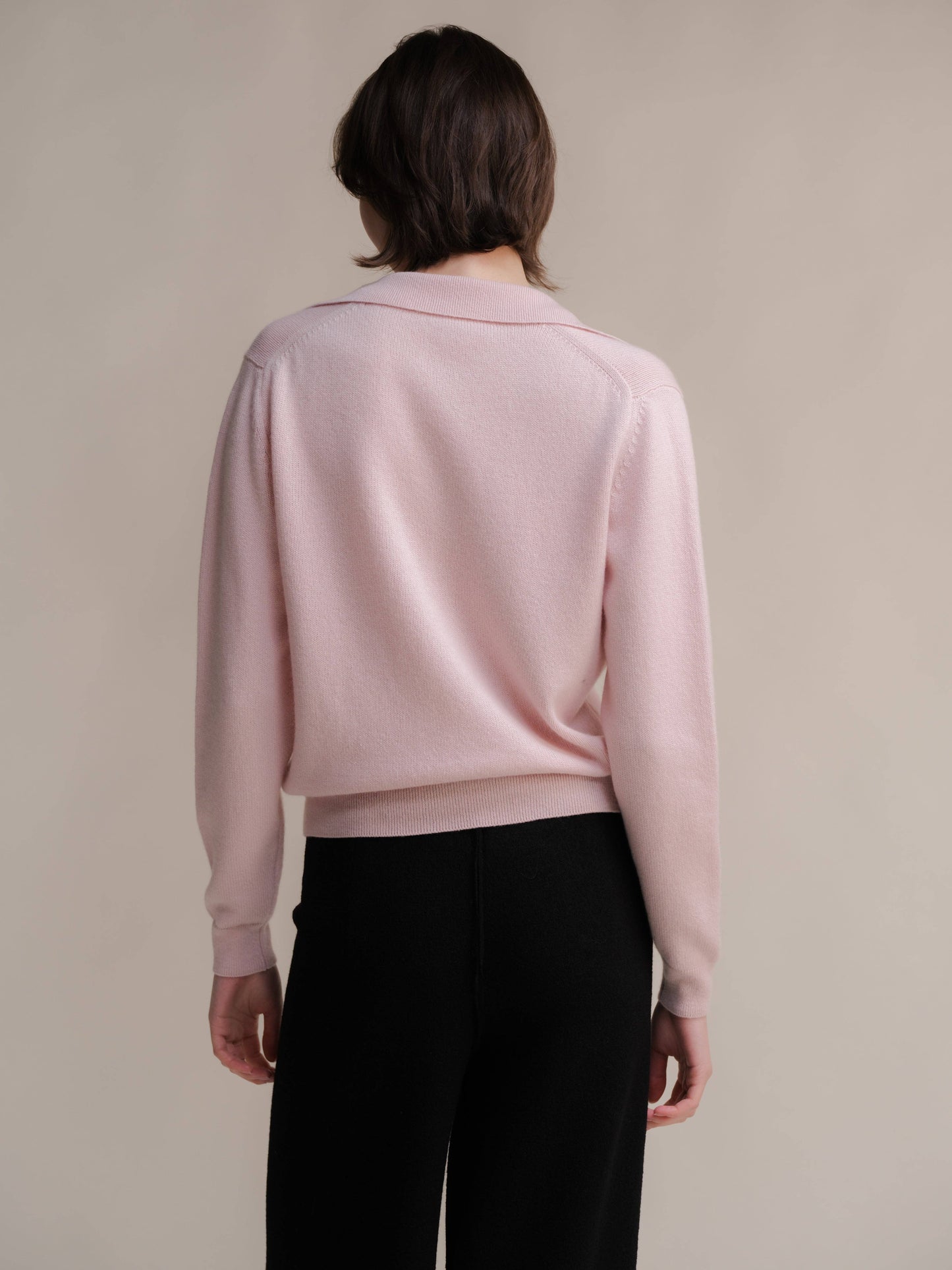 Maglione polo in puro cashmere