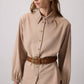 Completo camicia e gonna lunga con cintura testurizzata