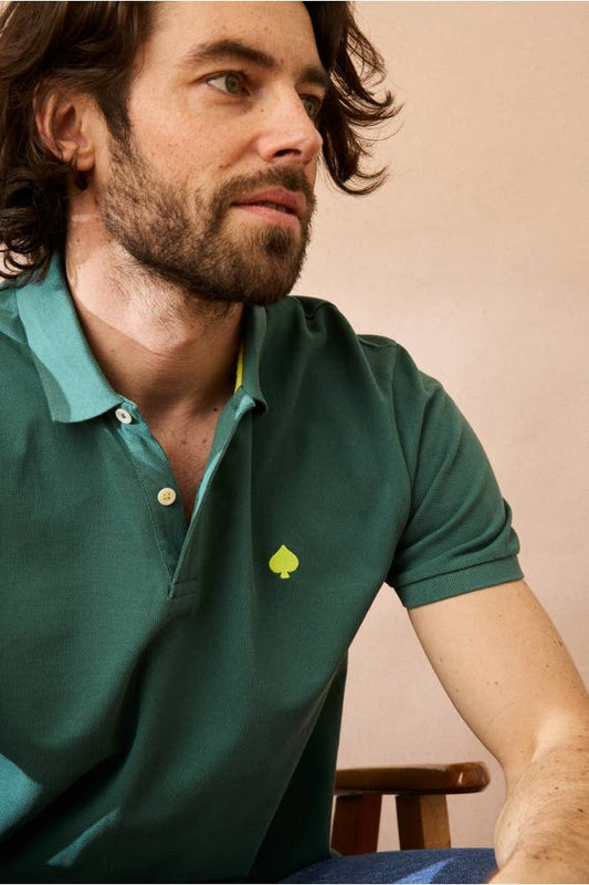 Polo Gaston Verde Quercia in Cotone Biologico