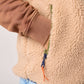 Gilet sherpa unisex con zip senza maniche color naturale