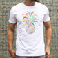 T-shirt unisex con ananas multicolore in cotone biologico