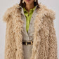 Cappotto corto in eco pelliccia beige