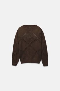 Maglione strutturato in maglia con girocollo