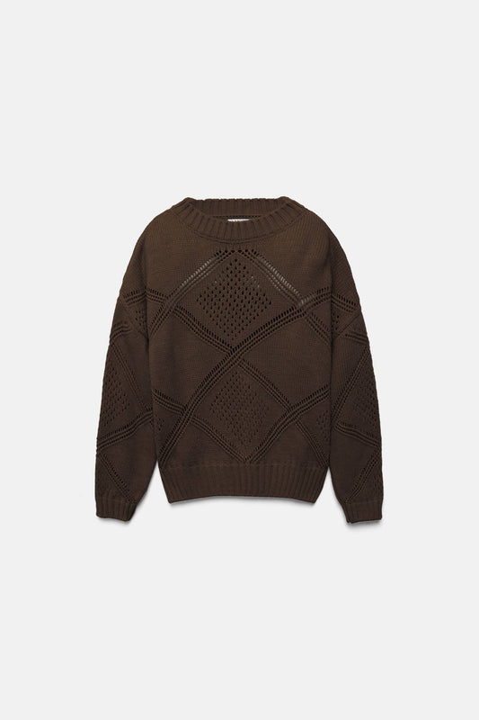 Maglione strutturato in maglia con girocollo