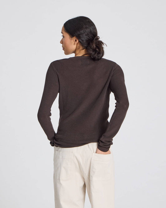 Top a Maniche Lunghe Freja in Cotone Bio a Coste