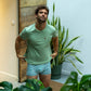 T-shirt in cotone biologico tinta capo verde chiaro