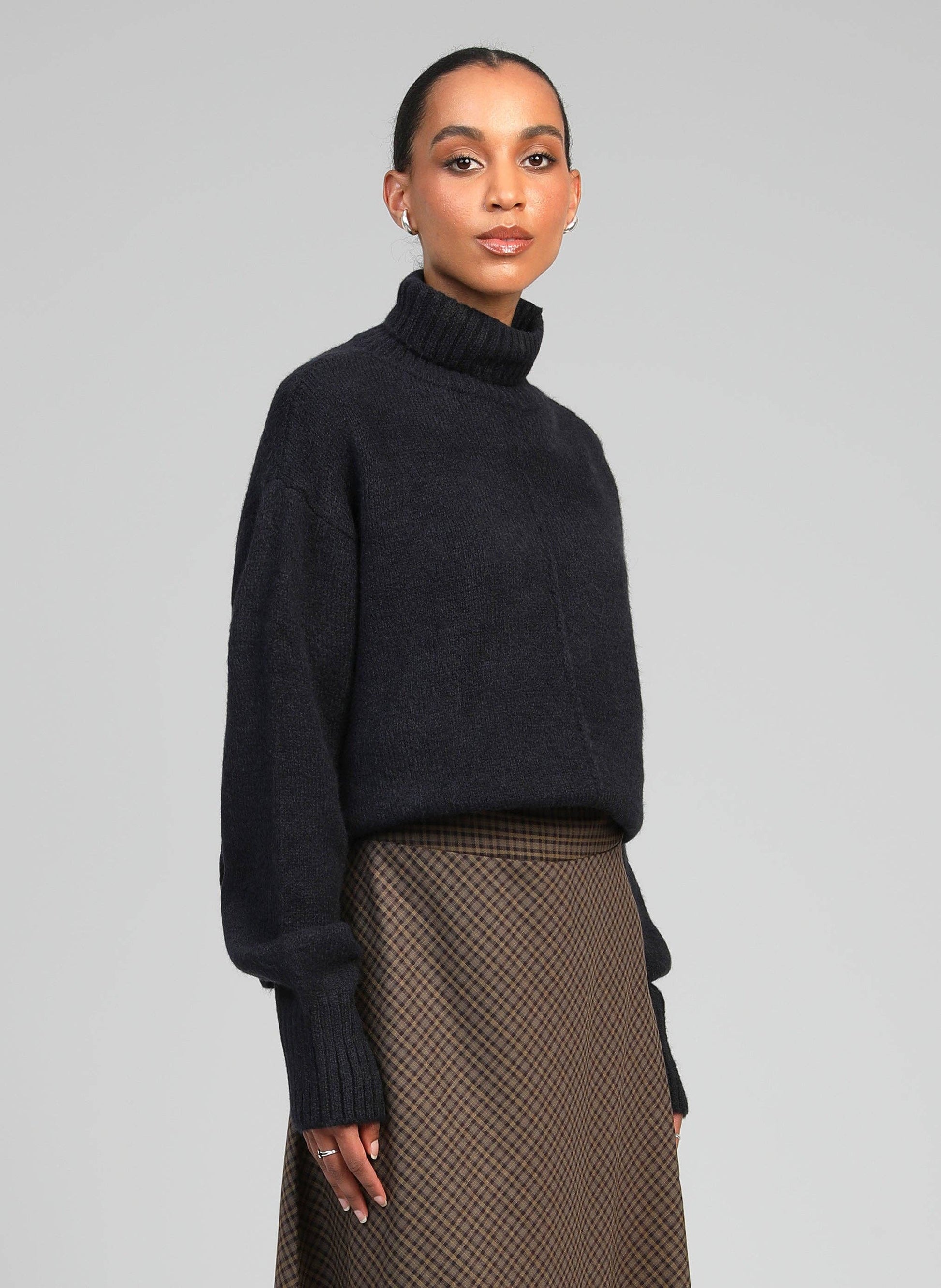 Maglione dolcevita blu navy Lipy