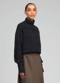 Maglione dolcevita blu navy Lipy