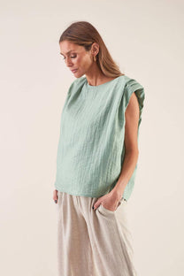 Blusa con spalline strutturate