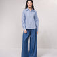 Blusa classica a righe in cotone