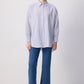 Camicia oversize a righe blu navy