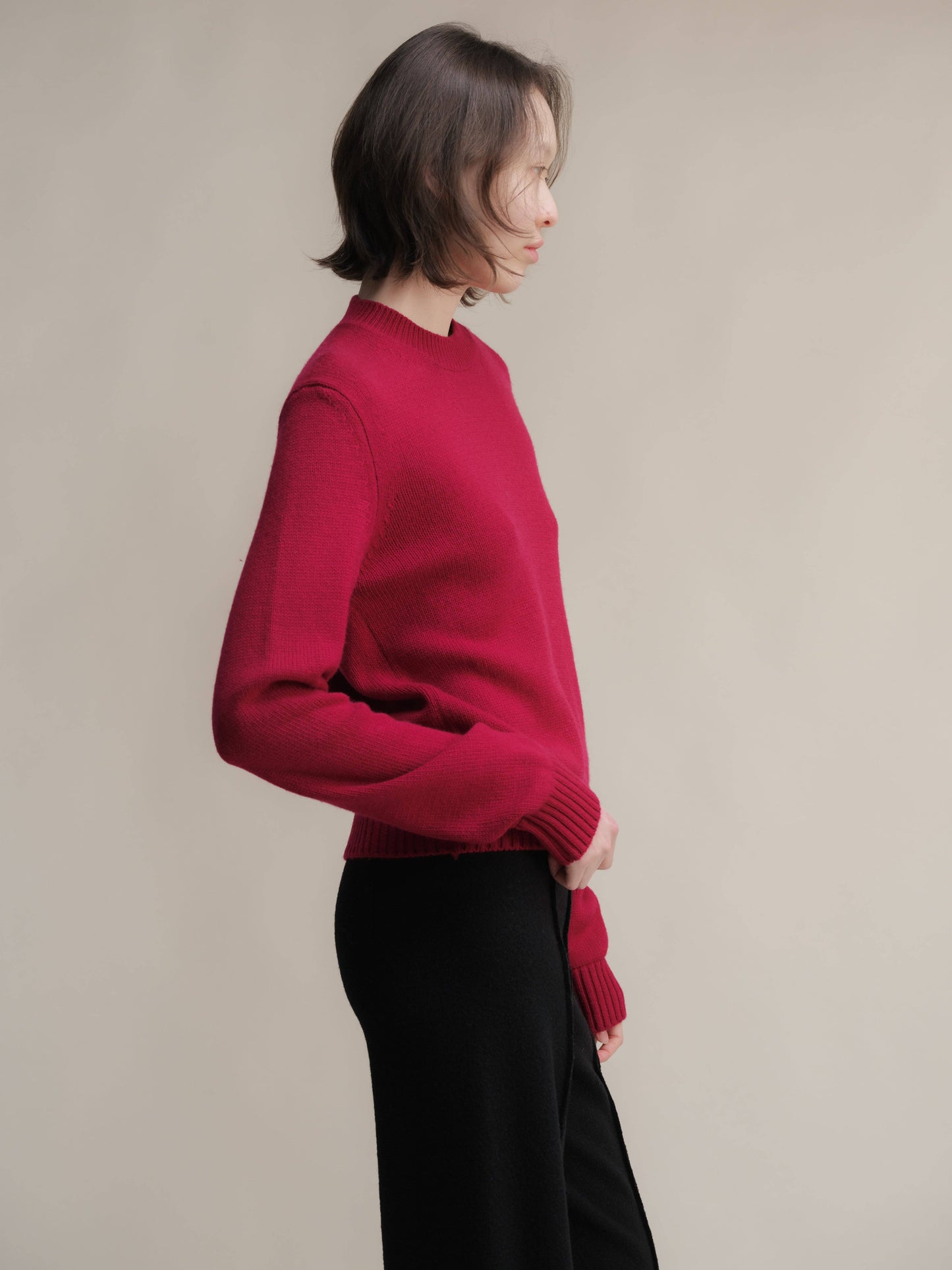 Maglione girocollo in puro cashmere