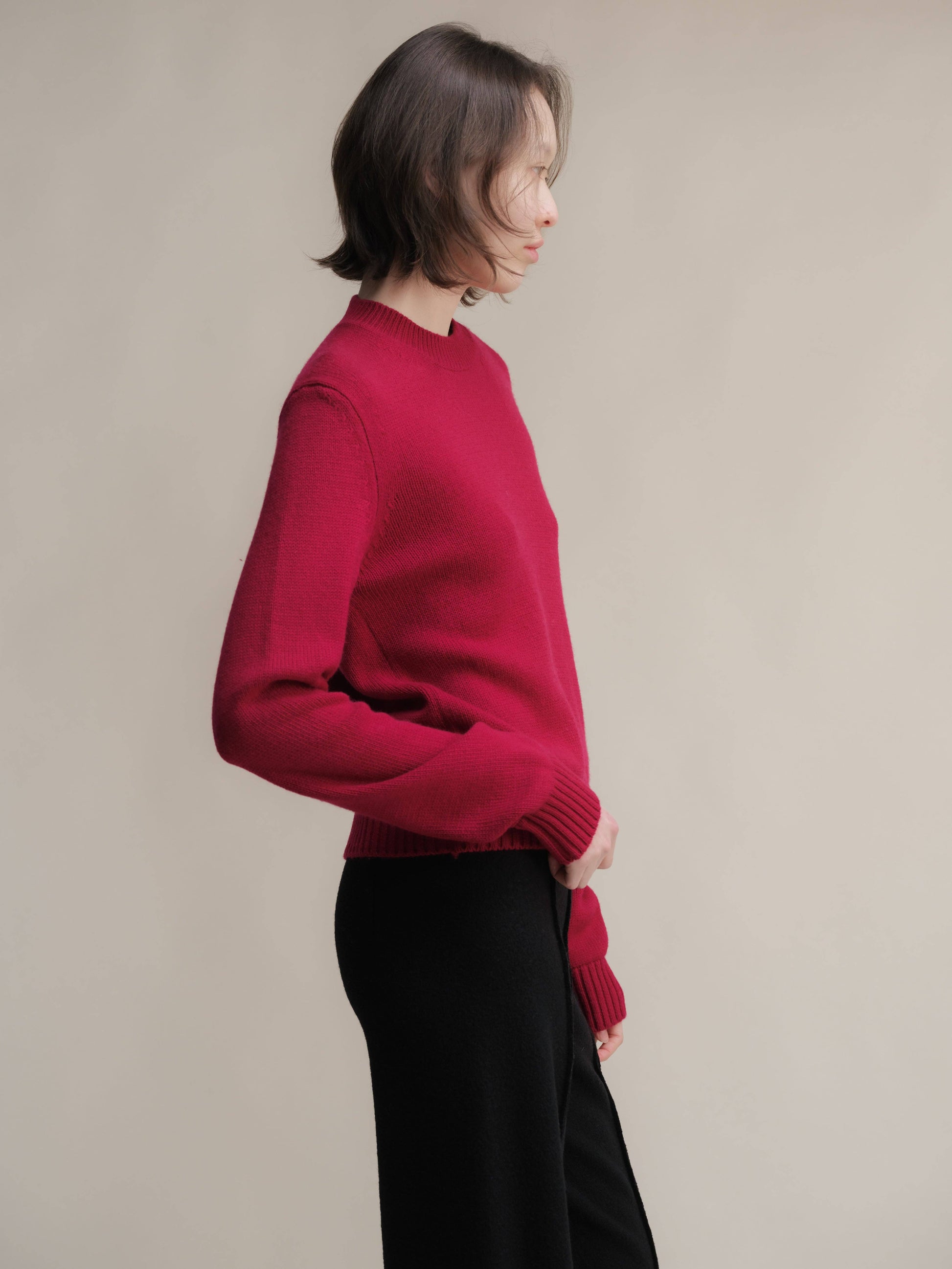 Maglione girocollo in puro cashmere