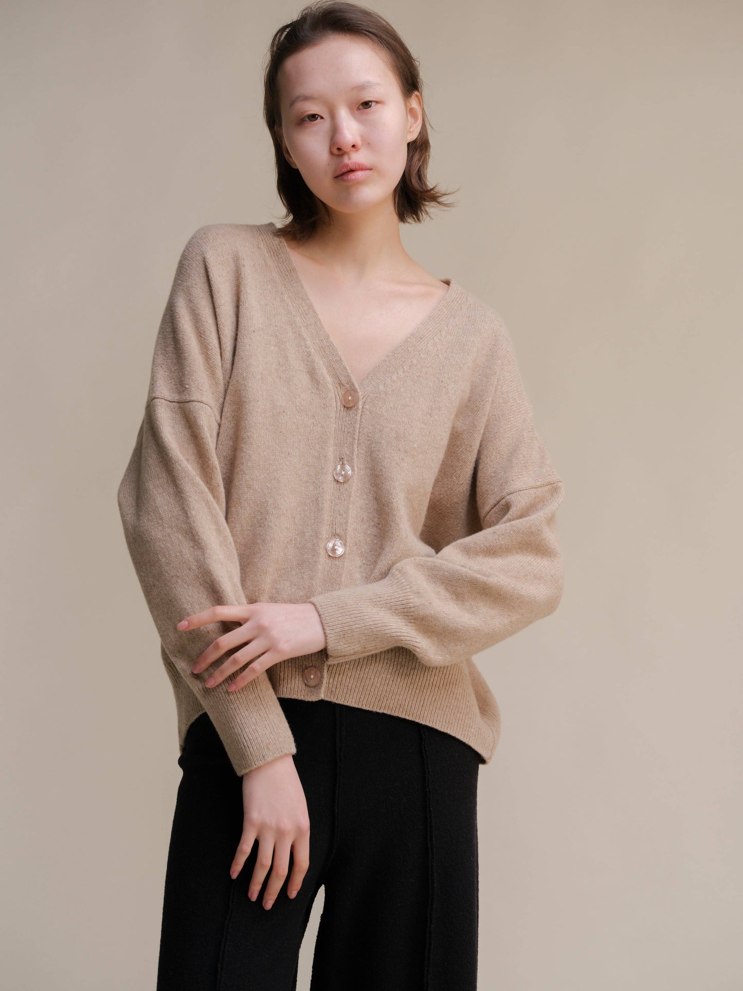 Cardigan oversize in tweed