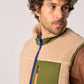 Gilet sherpa unisex con zip senza maniche color naturale