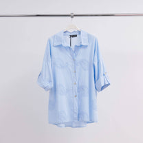 Camicia oversize in cotone ricamata