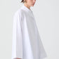 Camicia asimmetrica oversize in popeline bianca