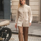 Cappotto strutturato in lana con collo alto