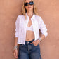 Camicia bianca in voile di cotone traforato