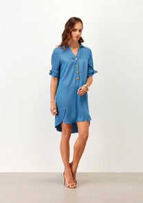 Abito corto in tencel