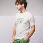 T-shirt in cotone con stampa messaggio