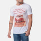 T-shirt uomo bianca in cotone con stampa Malibu