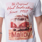 T-shirt uomo bianca in cotone con stampa Malibu