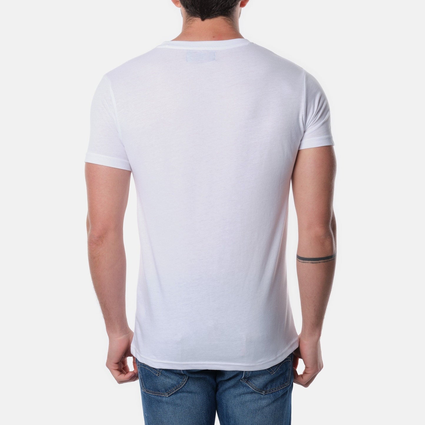 T-shirt uomo bianca in cotone con stampa Malibu