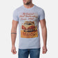 T-shirt uomo celeste con stampa Malibu