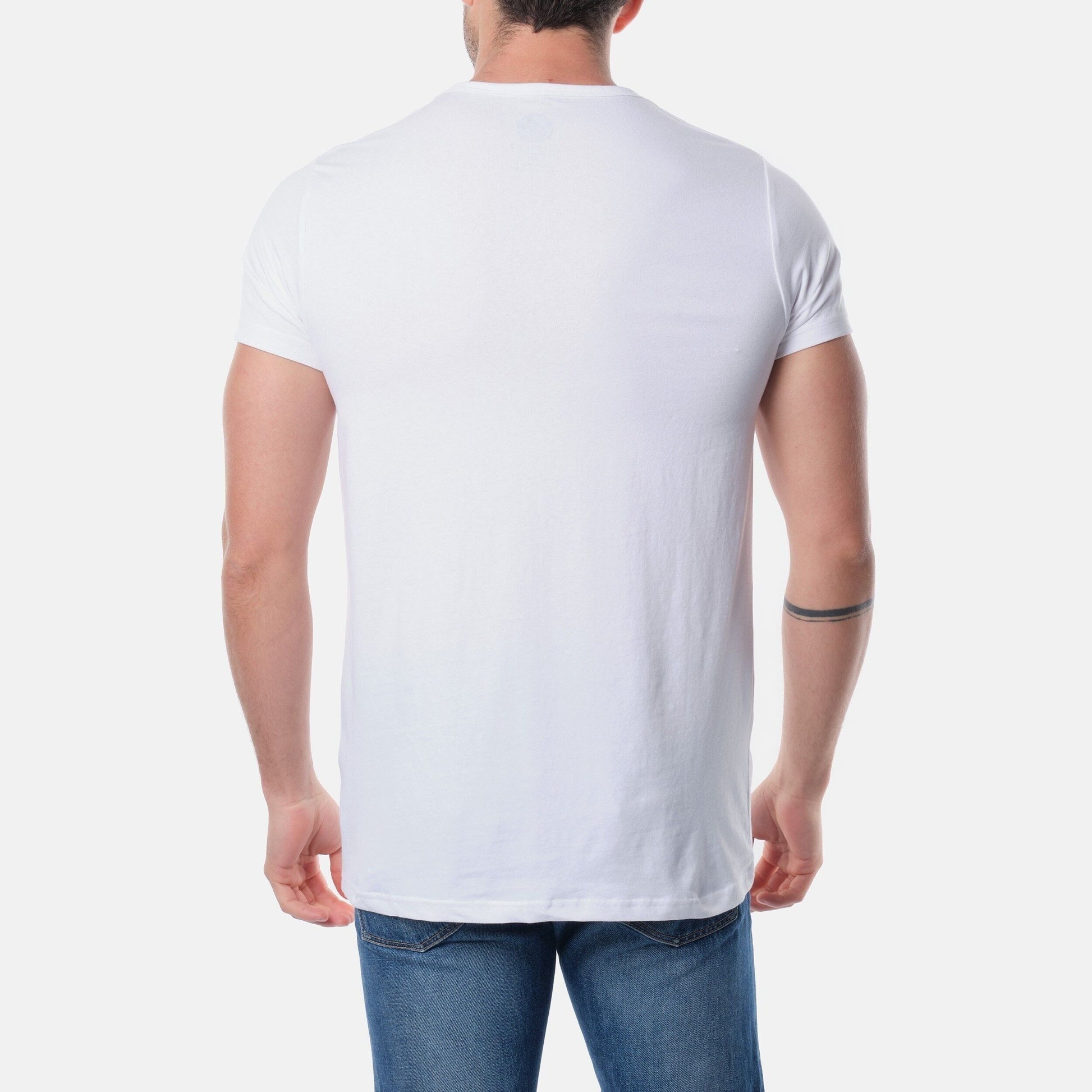 T-shirt uomo bianca girocollo in cotone elasticizzato