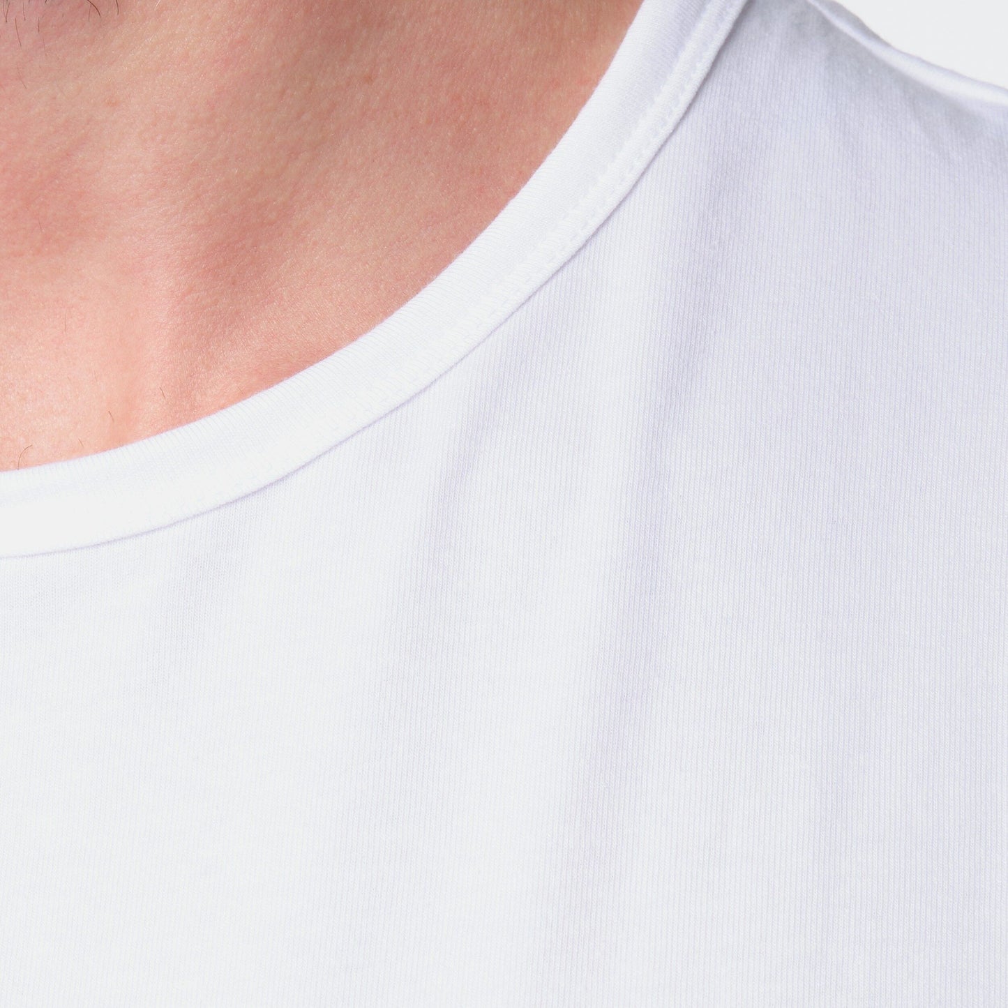 T-shirt uomo bianca girocollo in cotone elasticizzato